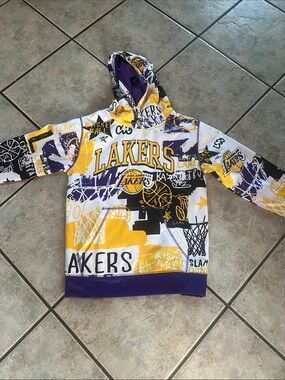 Youth Pullover Hoodie - Yellow & Purple collectables lakers hoodie